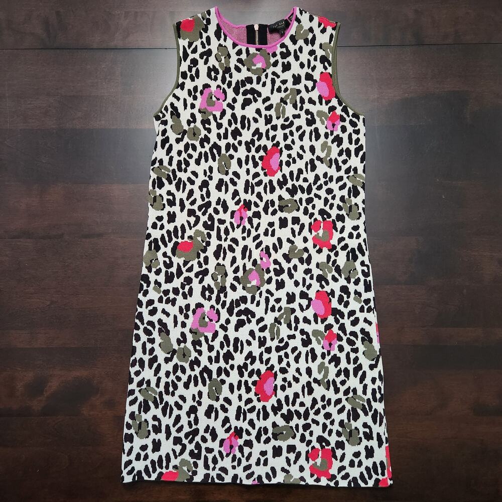 Ted Baker Pheebei Leopard Print Knit Dress Size Ted 1 - US 4